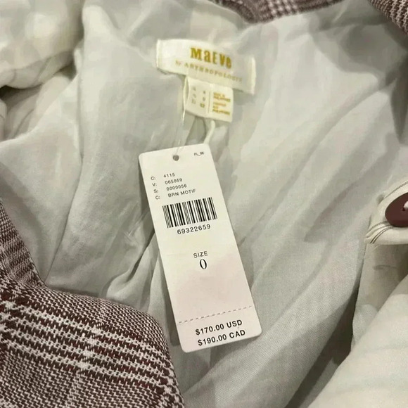 Maeve ( Anthropologie )Double-Breasted Blazer size 0 - Picture 7 of 7